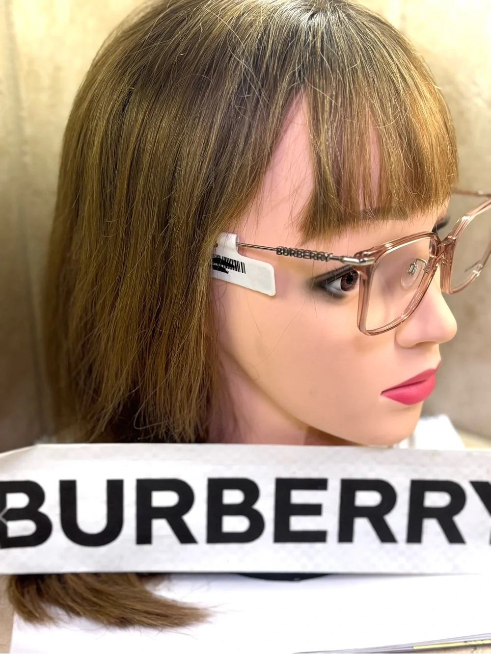 New Old Stock Burberry BE2376 4069 Blush Pink Square Optical Frames